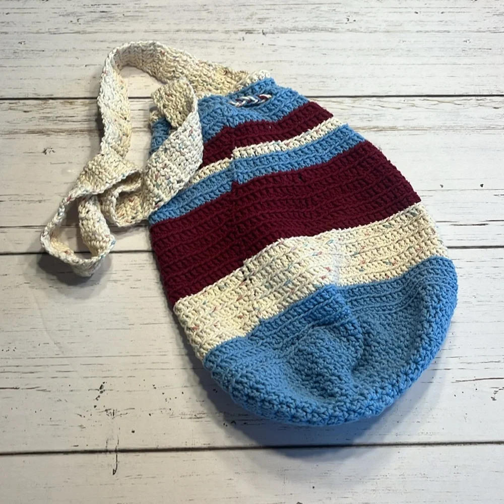 Handmade Crocheted Hobo Crossbody Bag